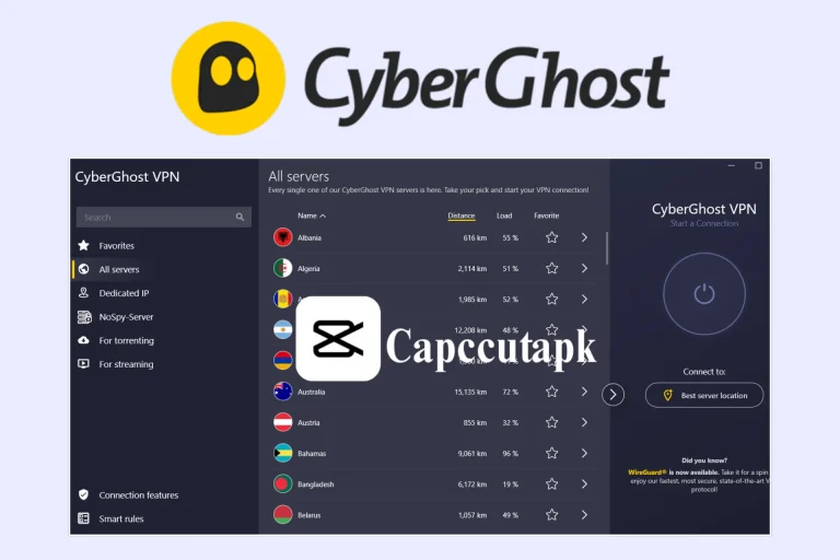 Best CapCut VPN CyberGhost