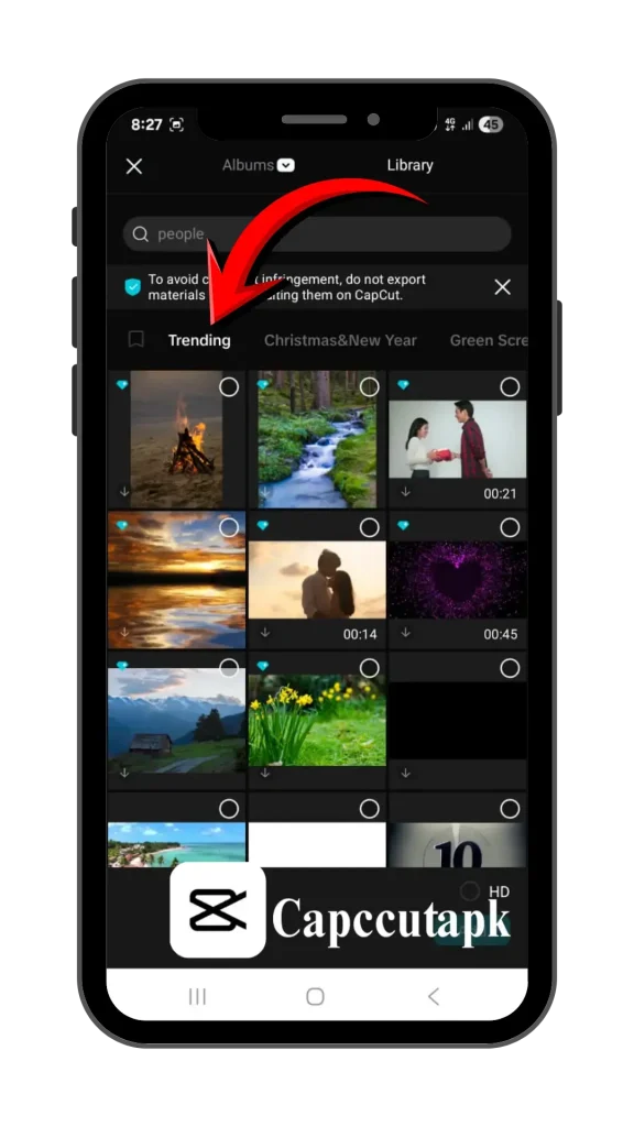 Now here is trending, green screen, and background extensive media library