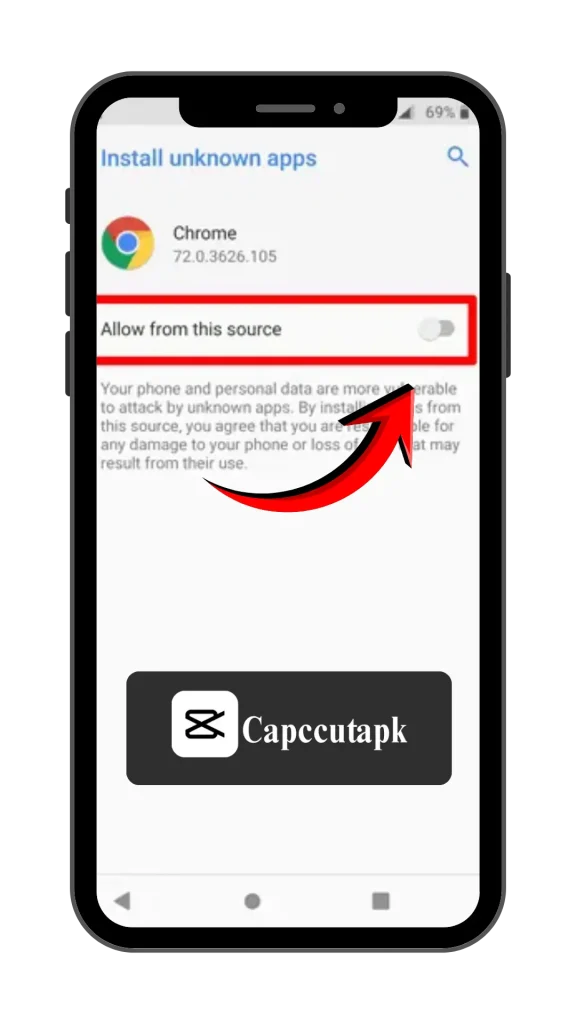allow unknown sources before CapCut MOD APK Download