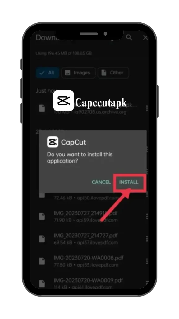 after download CapCut mod apk install