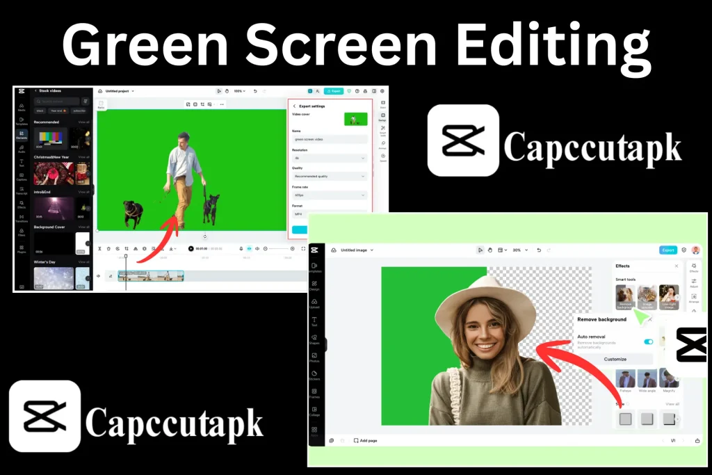 you can use green screen editing with background remover on CapCut latest mod apk by following the steps